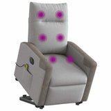 Fauteuil inclinable de massage électrique gris nuage tissu