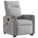 Fauteuil inclinable de massage électrique gris nuage tissu