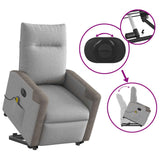 Fauteuil inclinable de massage électrique gris nuage tissu