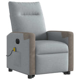 Fauteuil inclinable de massage électrique Gris clair Tissu
