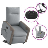 Fauteuil inclinable de massage électrique Gris clair Tissu
