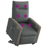 Fauteuil inclinable de massage électrique Gris foncé Tissu