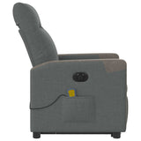 Fauteuil inclinable de massage électrique Gris foncé Tissu