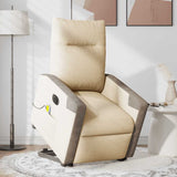 Fauteuil inclinable de massage électrique Crème Tissu