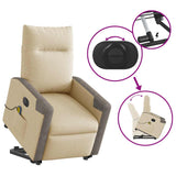 Fauteuil inclinable de massage électrique Crème Tissu
