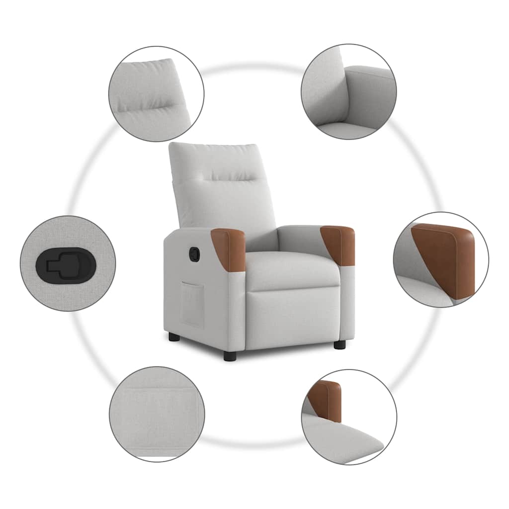 Fauteuil inclinable gris nuage tissu