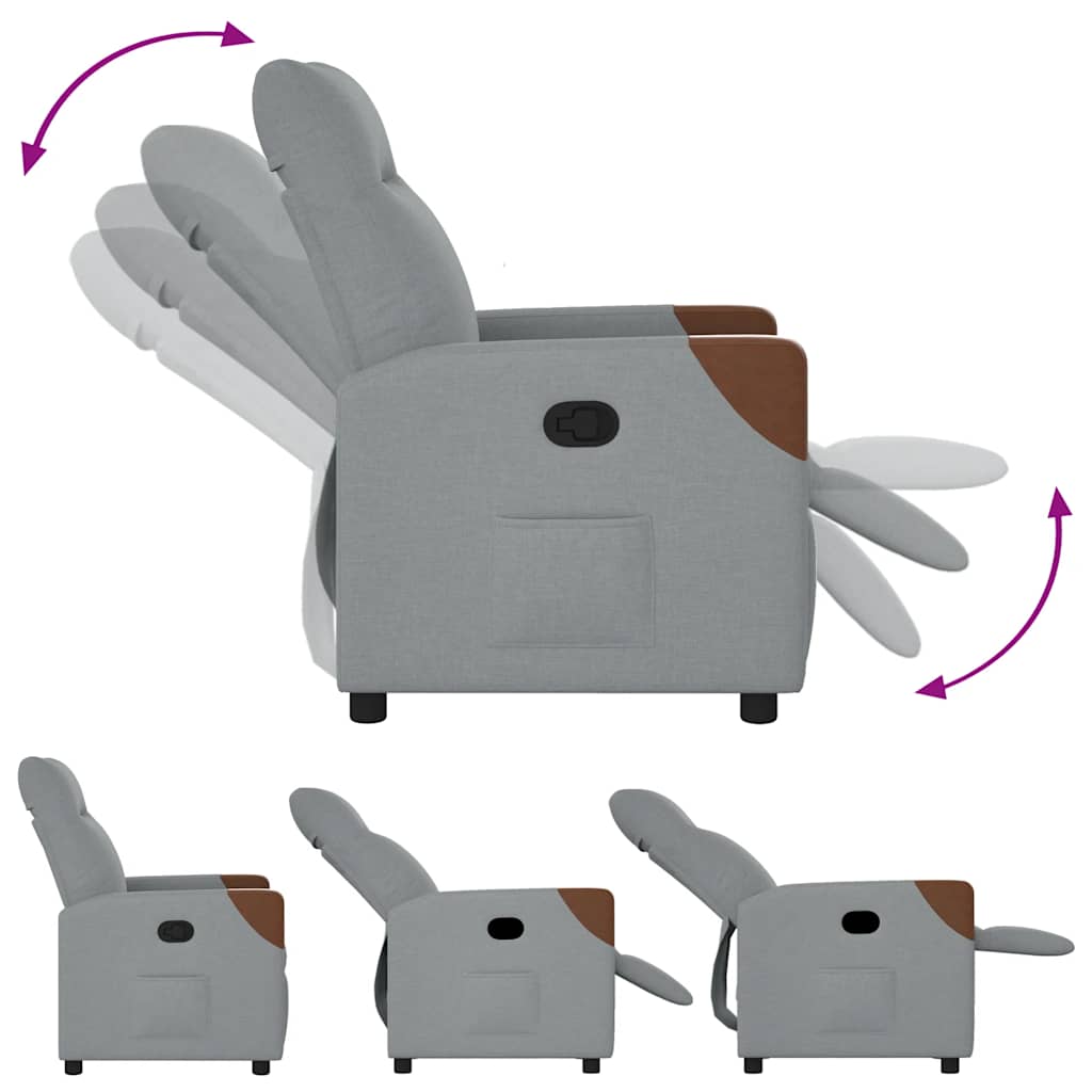 Fauteuil inclinable Gris clair Tissu