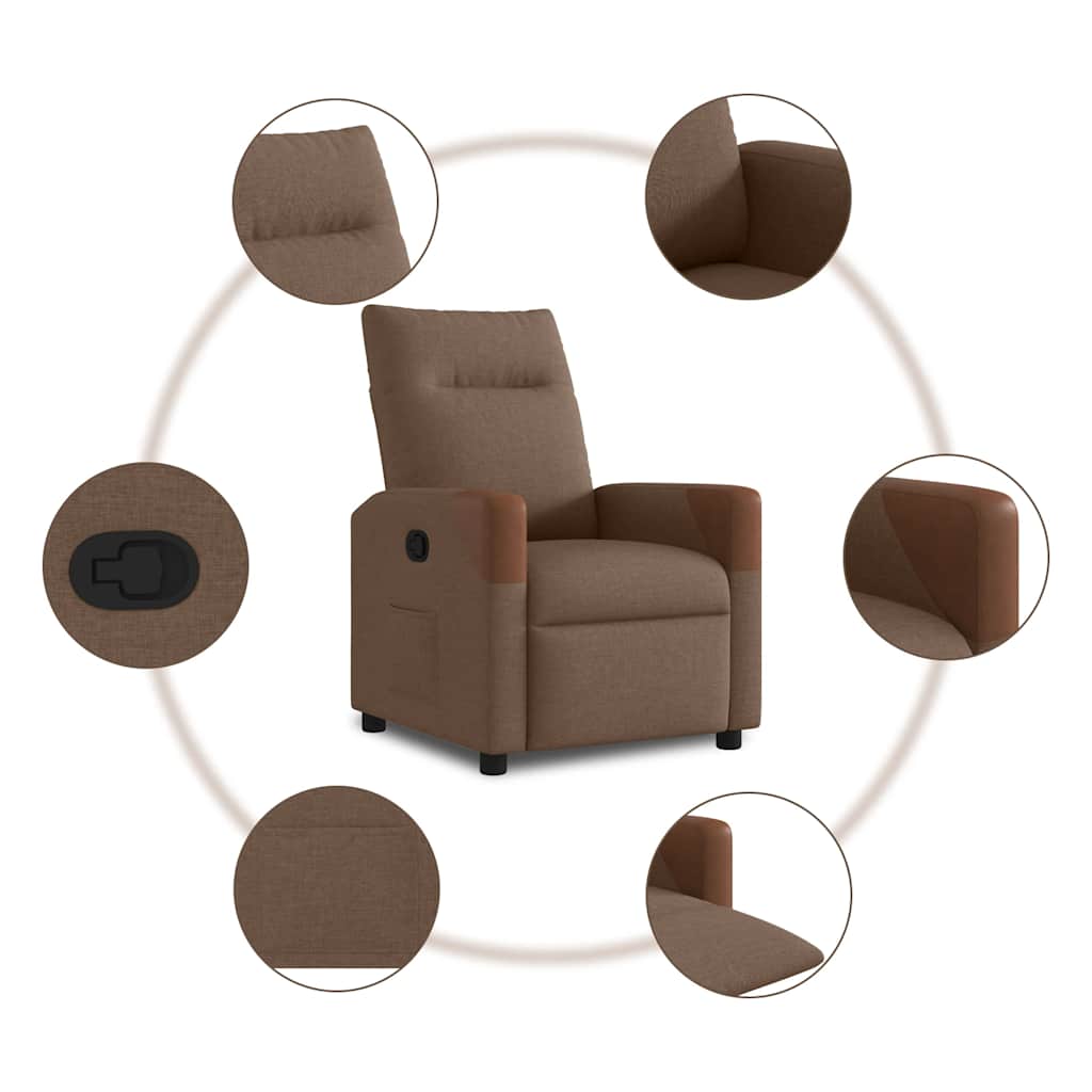 Fauteuil inclinable Marron Tissu