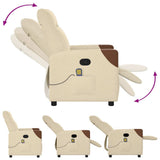 Fauteuil de massage inclinable Crème Tissu