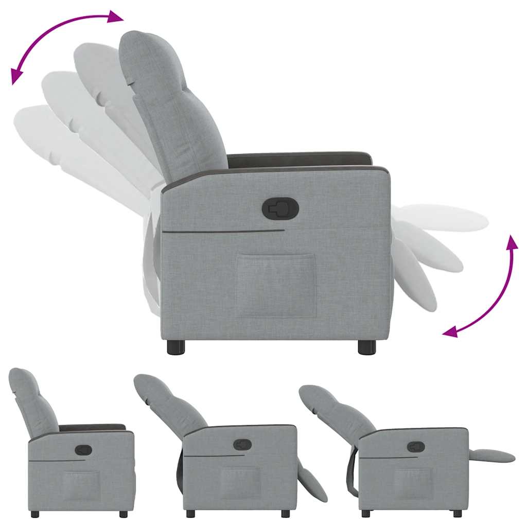 Fauteuil inclinable Gris clair Tissu