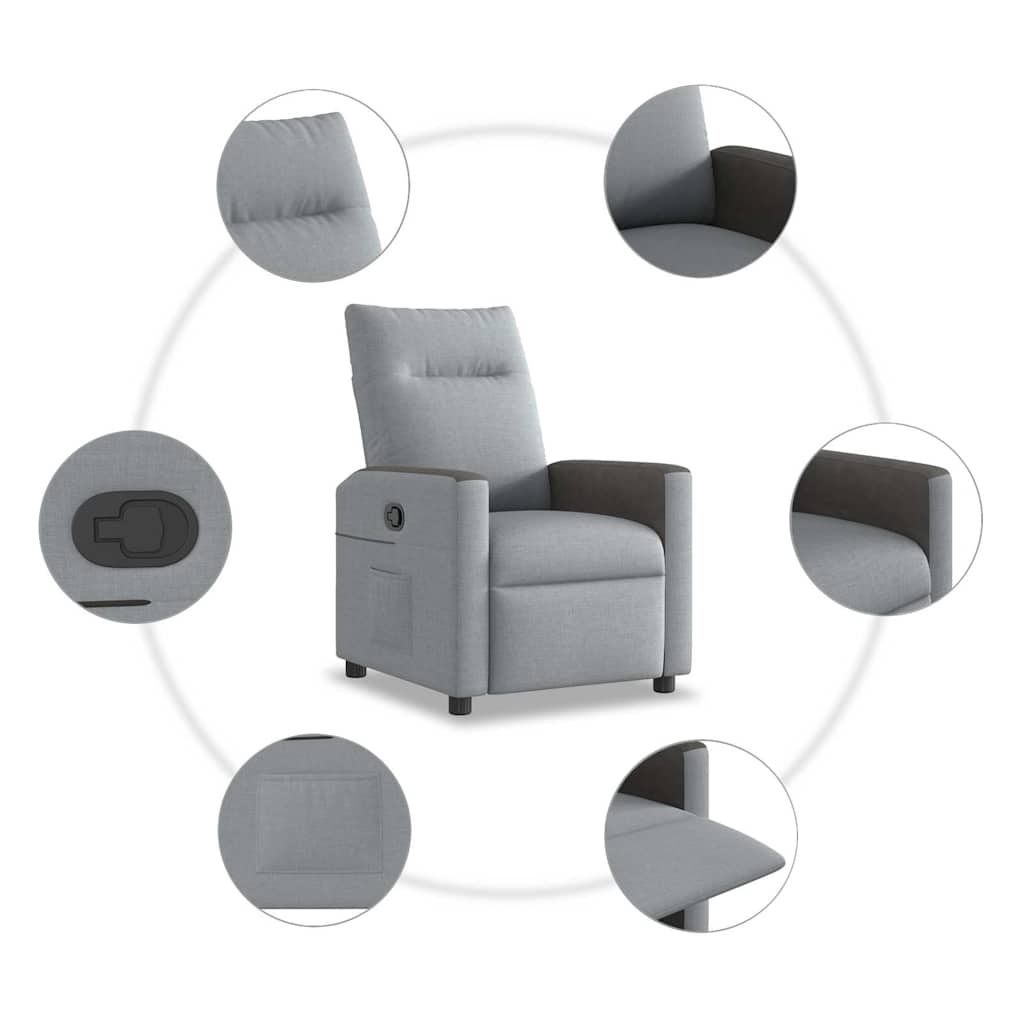 Fauteuil inclinable Gris clair Tissu