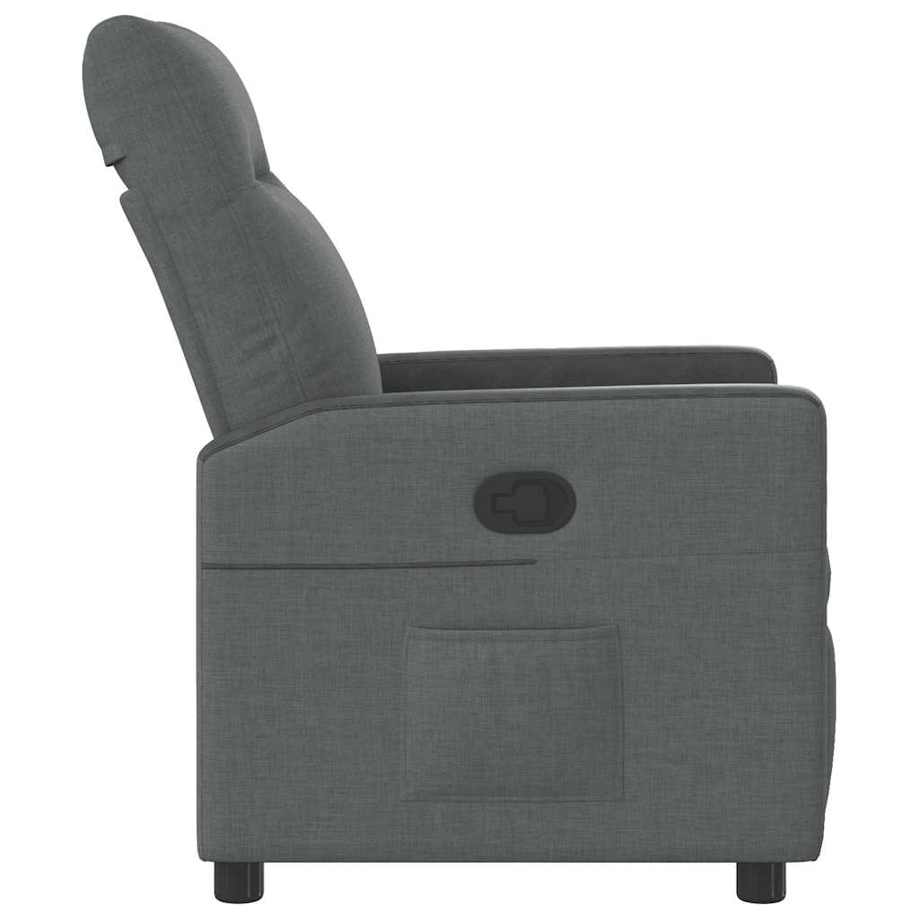 Fauteuil inclinable en tissu gris foncé