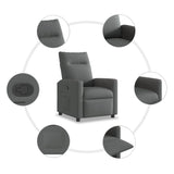 Fauteuil inclinable en tissu gris foncé