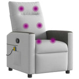 Fauteuil de massage inclinable gris nuage tissu