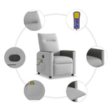 Fauteuil de massage inclinable gris nuage tissu