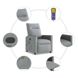 Fauteuil de massage inclinable Gris clair Tissu