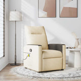 Fauteuil de massage inclinable Crème Tissu