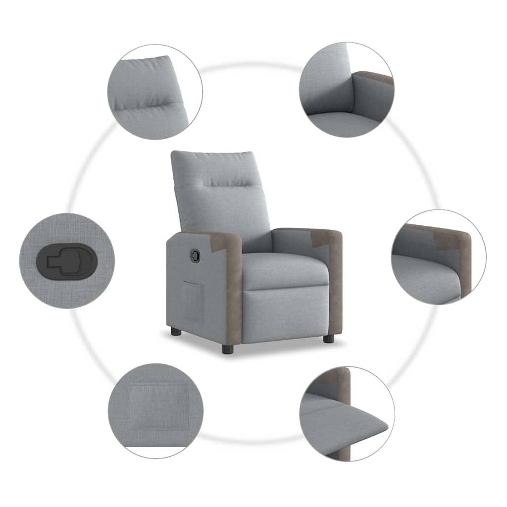 Fauteuil inclinable Gris clair Tissu