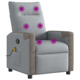 Fauteuil de massage inclinable Gris clair Tissu