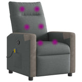 Fauteuil de massage inclinable Gris foncé Tissu