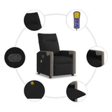 Fauteuil de massage inclinable Noir Tissu