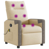 Fauteuil de massage inclinable Crème Tissu