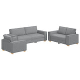 Ensemble de Canapés 3 pcs Gris 220 x 78 x 84 cm tissu