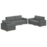 Ensemble de Canapés 3 pcs Gris 220 x 78 x 84 cm tissu