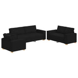 Ensemble de Canapés 3 pcs Noir 220 x 78 x 84 cm tissu
