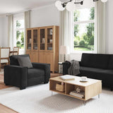 Ensemble de canapés 3 pcs avec coussins Noir Velours