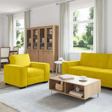 Ensemble de canapés 3 pcs avec coussins Jaune Velours