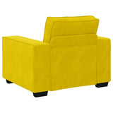 Ensemble de canapés 3 pcs avec coussins Jaune Velours