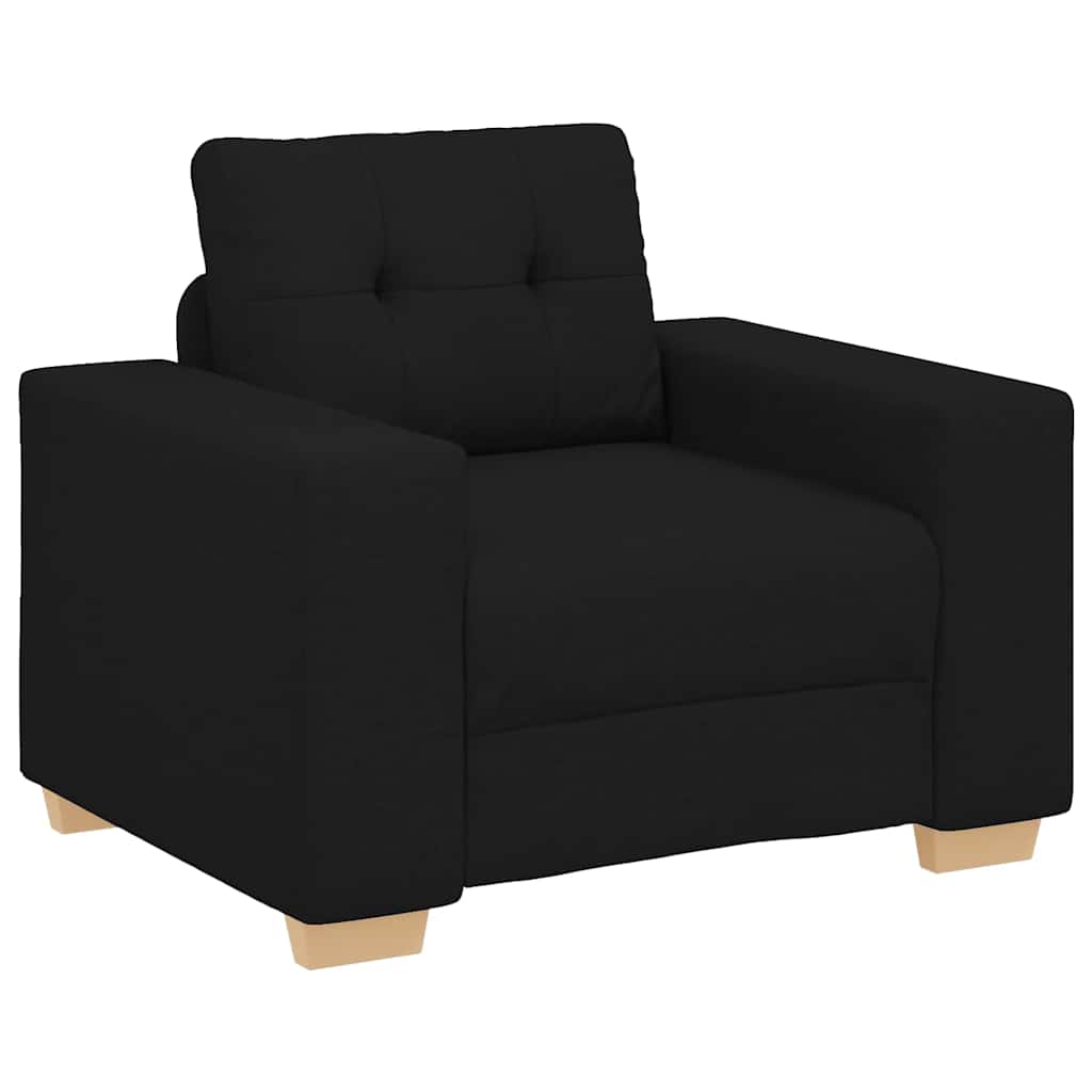Ensemble de Canapés avec coussin avec oreiller Noir tissu