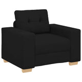 Ensemble de Canapés avec coussin avec oreiller Noir tissu