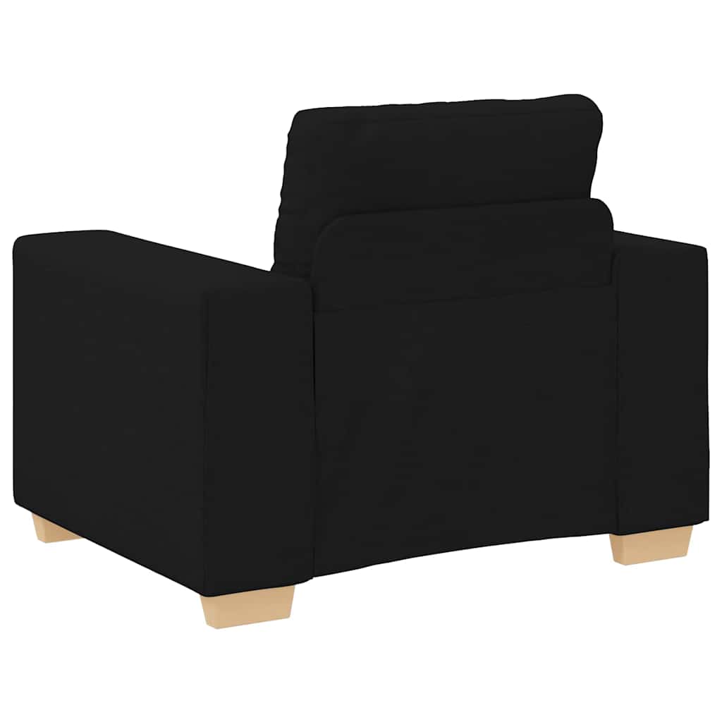 Ensemble de Canapés avec coussin avec oreiller Noir tissu