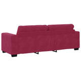 Ensemble de Canapés 3 pcs Bordeaux 221 x 78 x 80 cm Velours