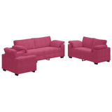Ensemble de canapés 3 pcs avec coussins Rouge bordeaux Velours