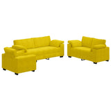 Ensemble de canapés 3 pcs avec coussins Jaune Velours