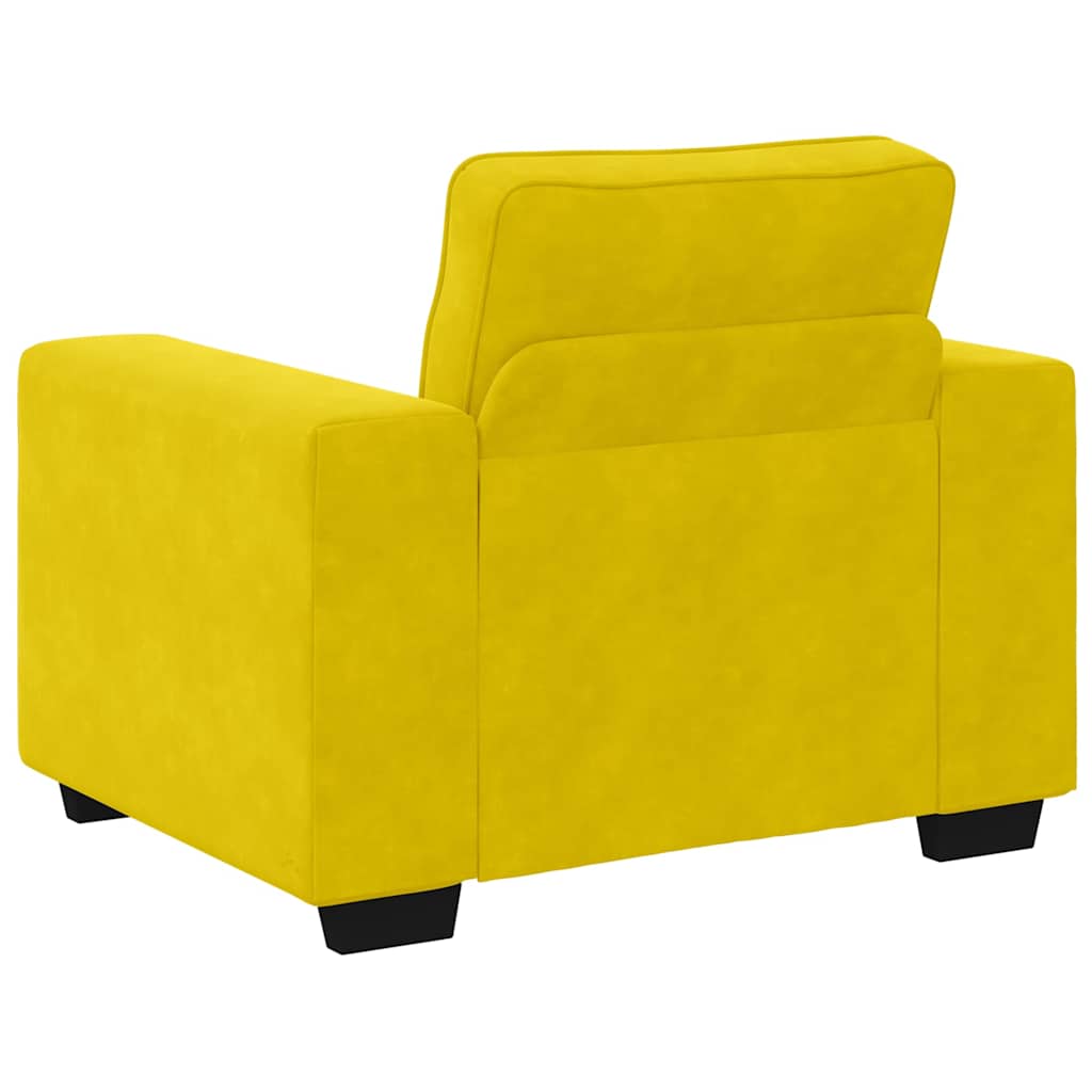 Ensemble de canapés 3 pcs avec coussins Jaune Velours