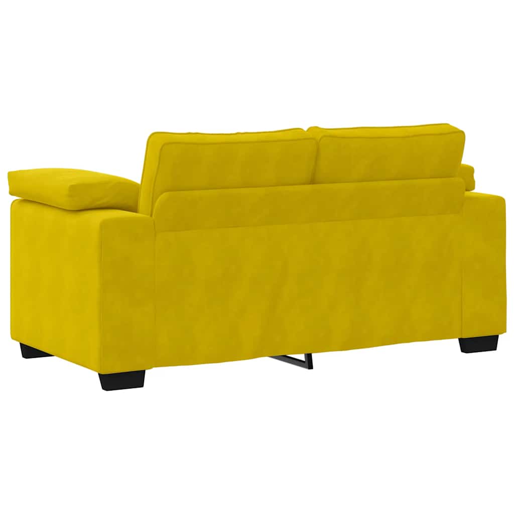 Ensemble de canapés 3 pcs avec coussins Jaune Velours