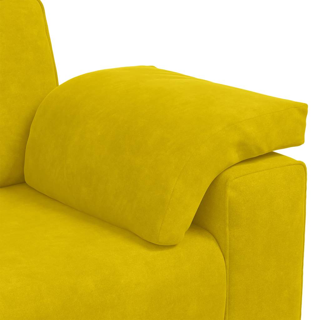 Ensemble de canapés 3 pcs avec coussins Jaune Velours