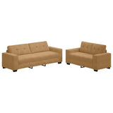 Canapé 2 pcs Marron tissu