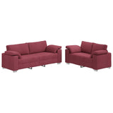 Ensemble de Canapés 2 pcs Rouge bordeaux 219 x 77 x 82 cm tissu