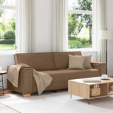 Sofa 3 places avec coussin Marron 220 x 78 x 84 cm tissu
