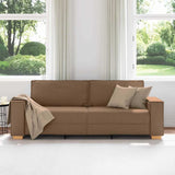 Sofa 3 places avec coussin Marron 220 x 78 x 84 cm tissu