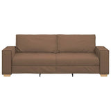 Sofa 3 places avec coussin Marron 220 x 78 x 84 cm tissu