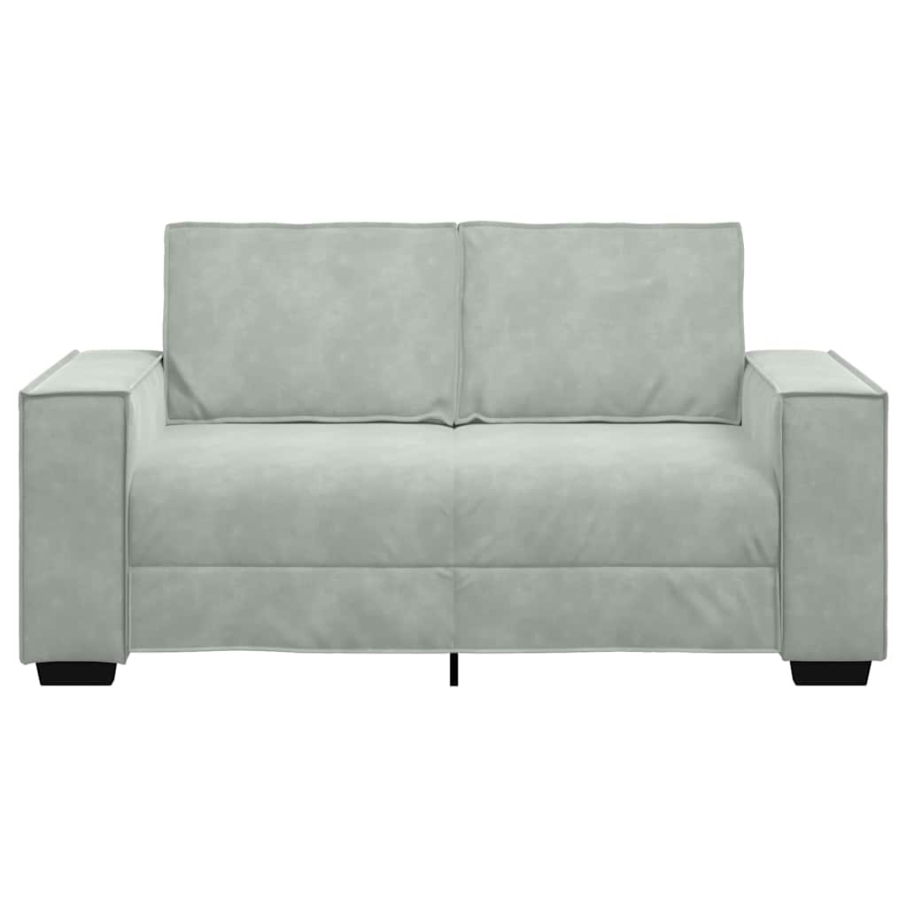 Canapé à 2 places Gris clair 120 cm Velours