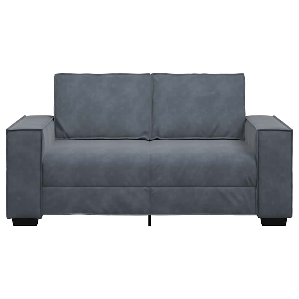 Canapé à 2 places Gris foncé 120 cm Velours