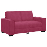 Canapé à 2 places Rouge bordeaux 120 cm Velours
