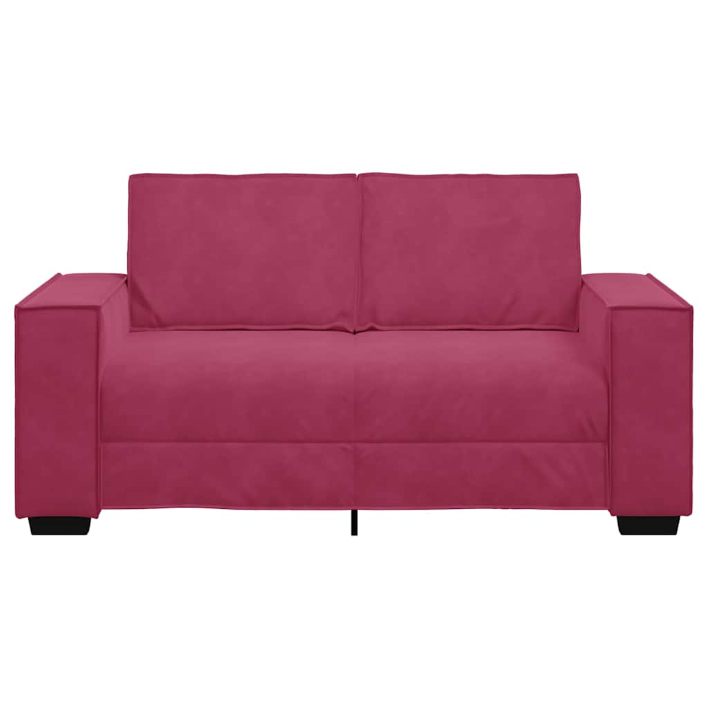 Canapé à 2 places Rouge bordeaux 120 cm Velours